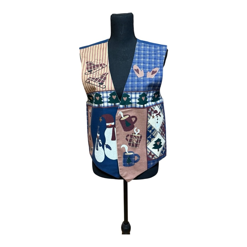 Patchwork Vest with Folk Art Design